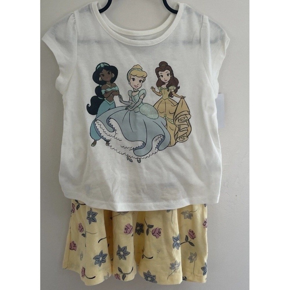 Disney Skirt Set Toddler Girls 5T Multicolor NWT Cinderella Belle Jasmine Floral